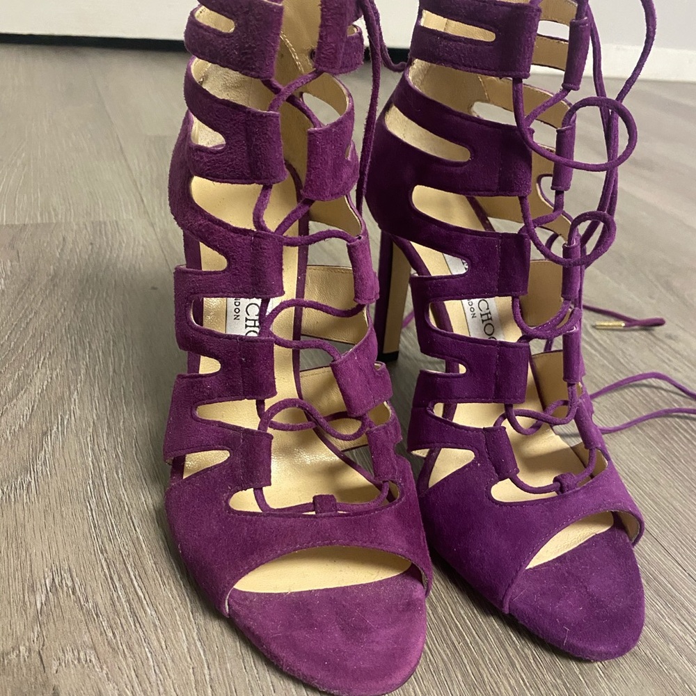 Suede purple Jimmy Choo Hitch 100 Madeline pumps